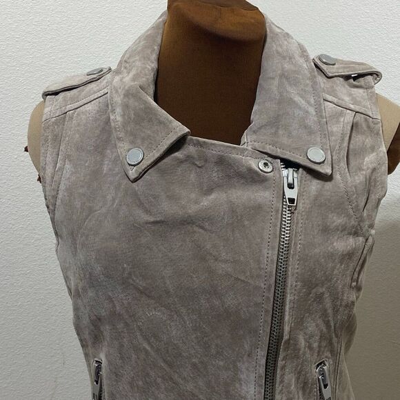 Blank NYC Genuine Suede Leather Motorcycle “Moto” Style Jacket/Vest Size  Small - Picture 4 of 11